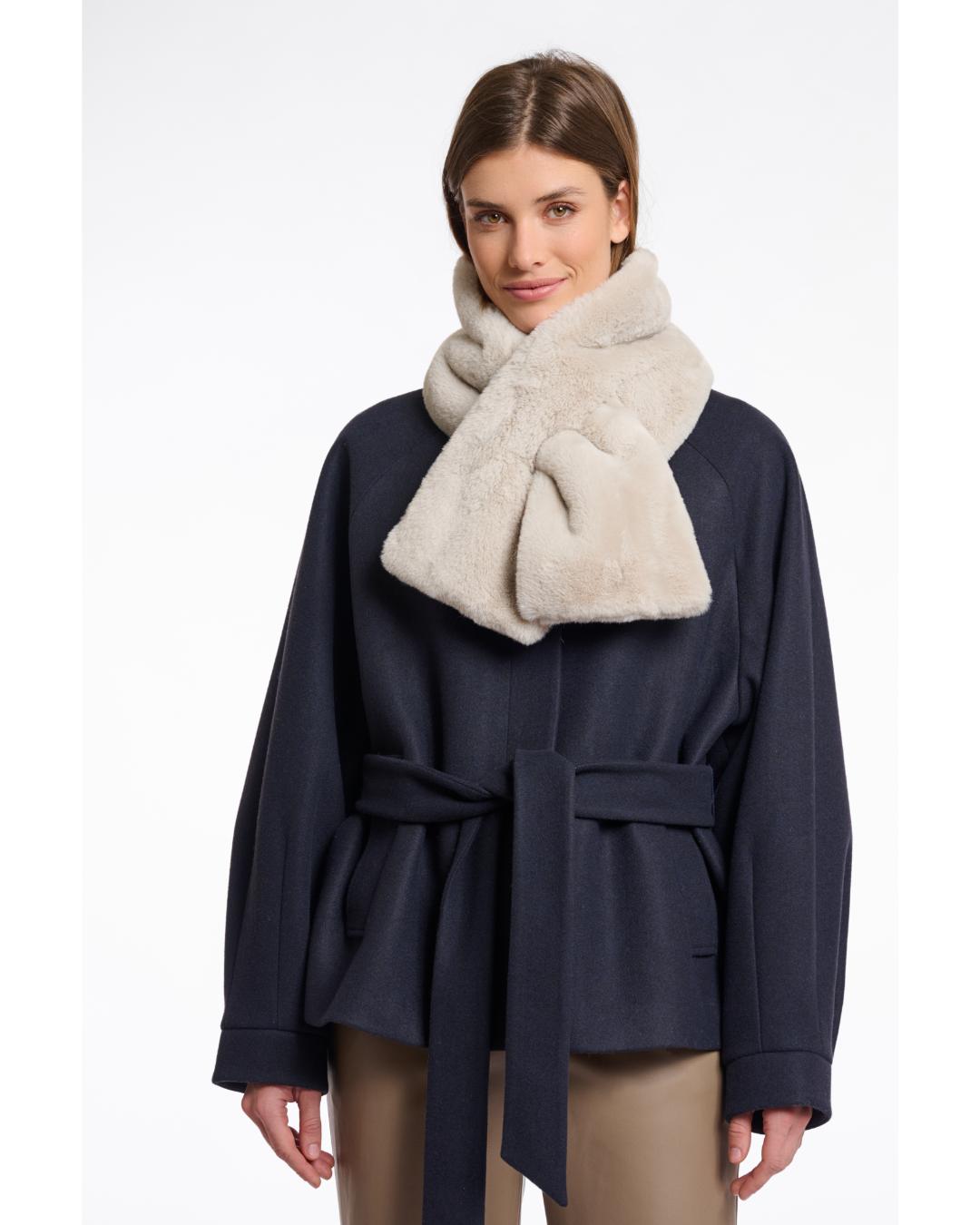 faux fur scarf in beige