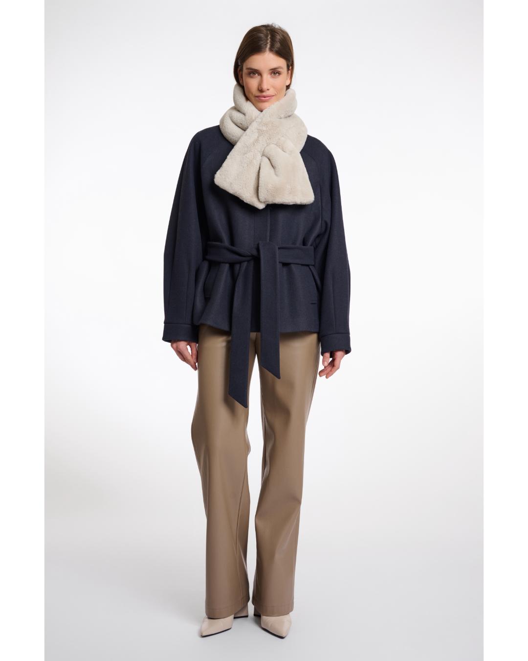 faux fur scarf in beige
