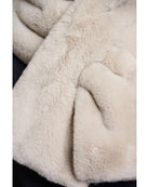 faux fur scarf in beige