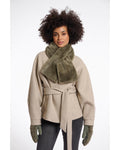 faux fur scarf in green