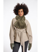 faux fur scarf in green