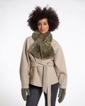 OXO Faux Fur Scarf | Green Ash