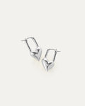 Padlock Heart Huggies | Silver