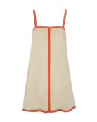 mini cream dress with orange outline