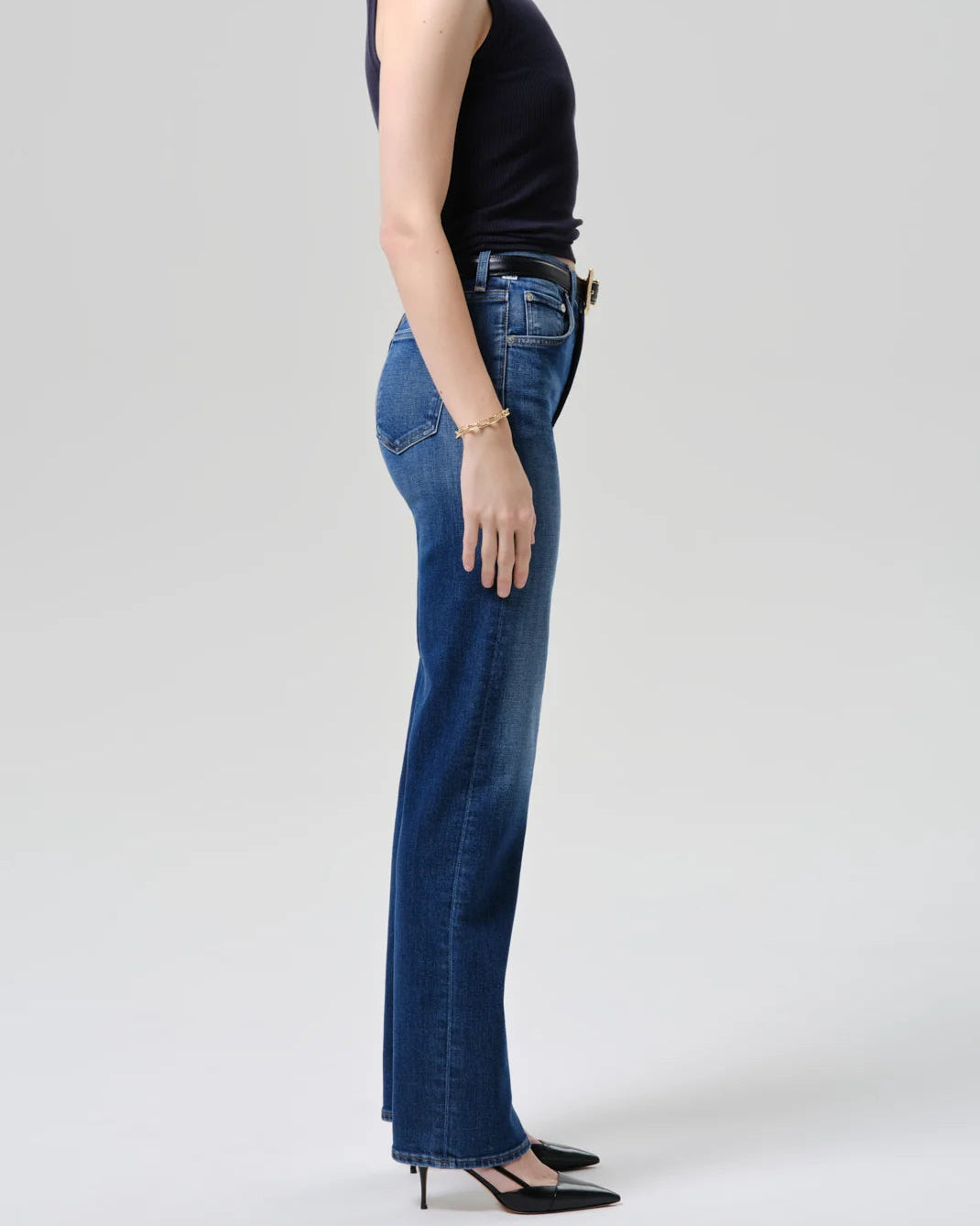 straight leg medium denim pant
