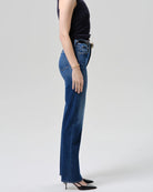 straight leg medium denim pant