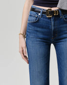 straight leg medium denim pant