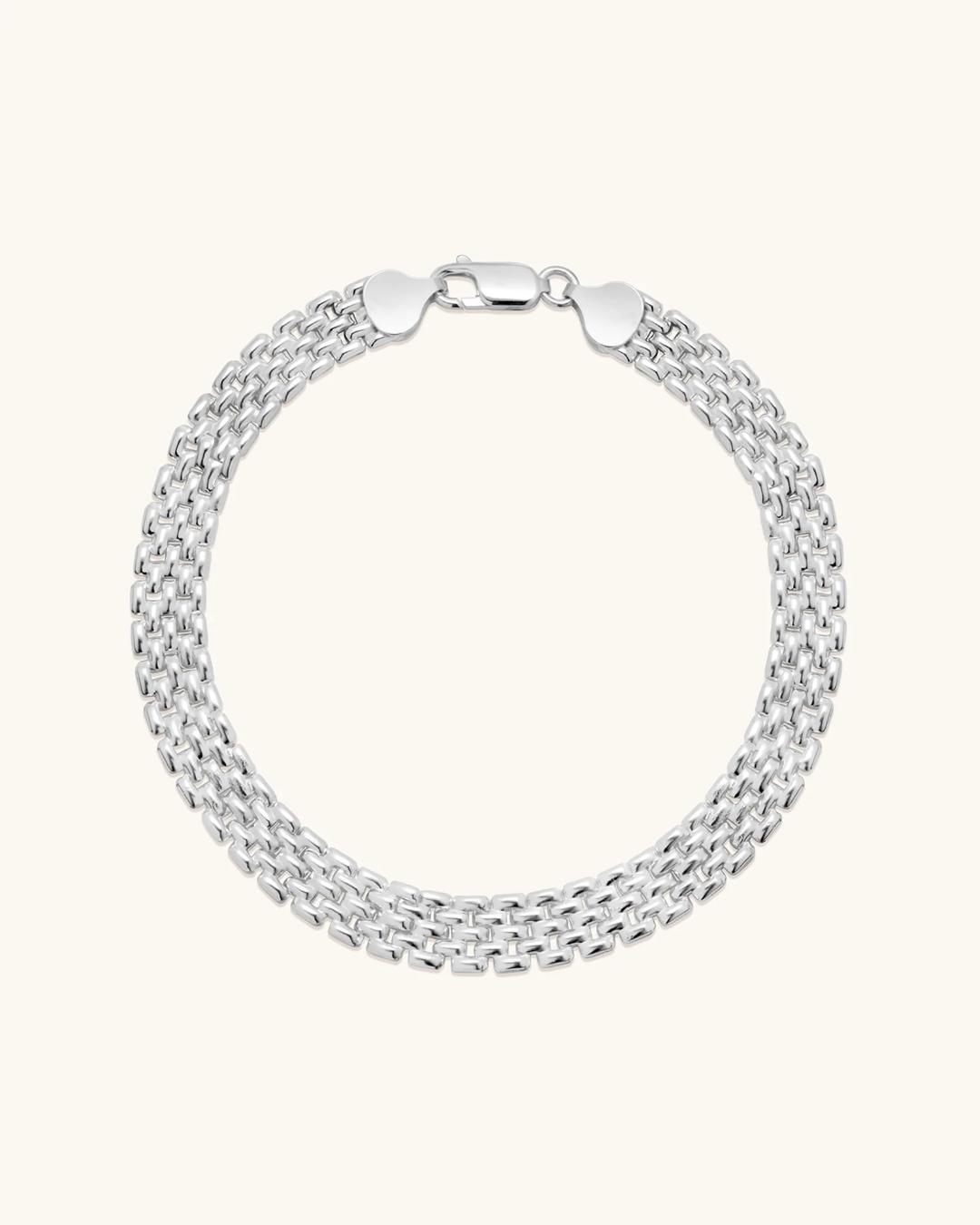 silver statement link bracelet