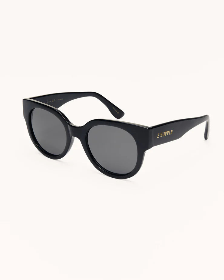 black sunglasses with grey lenses 