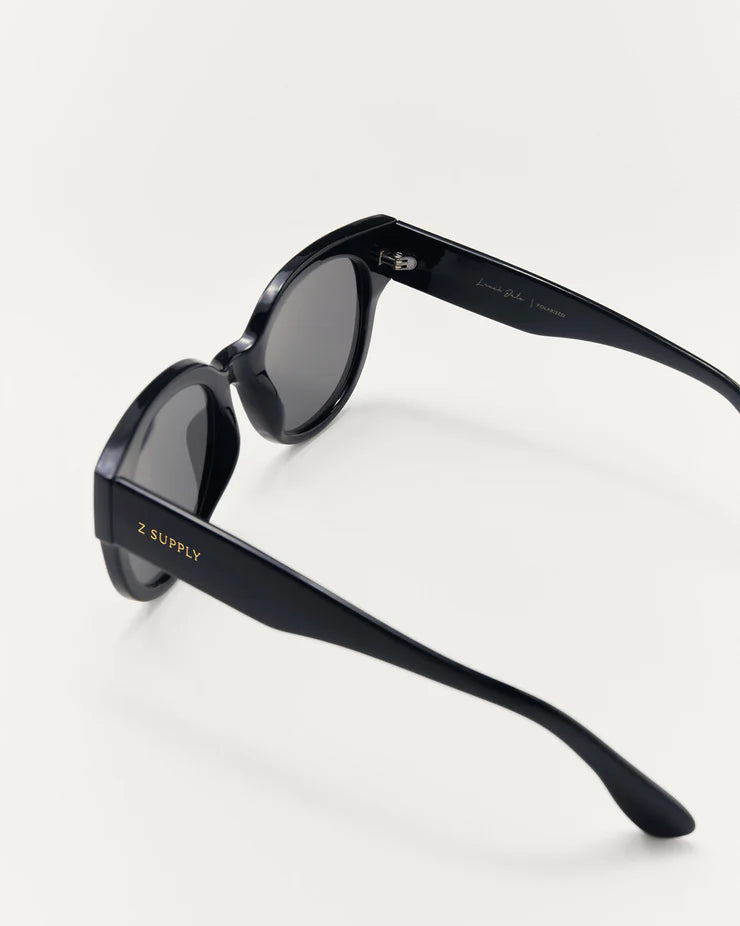 black sunglasses with grey lenses 