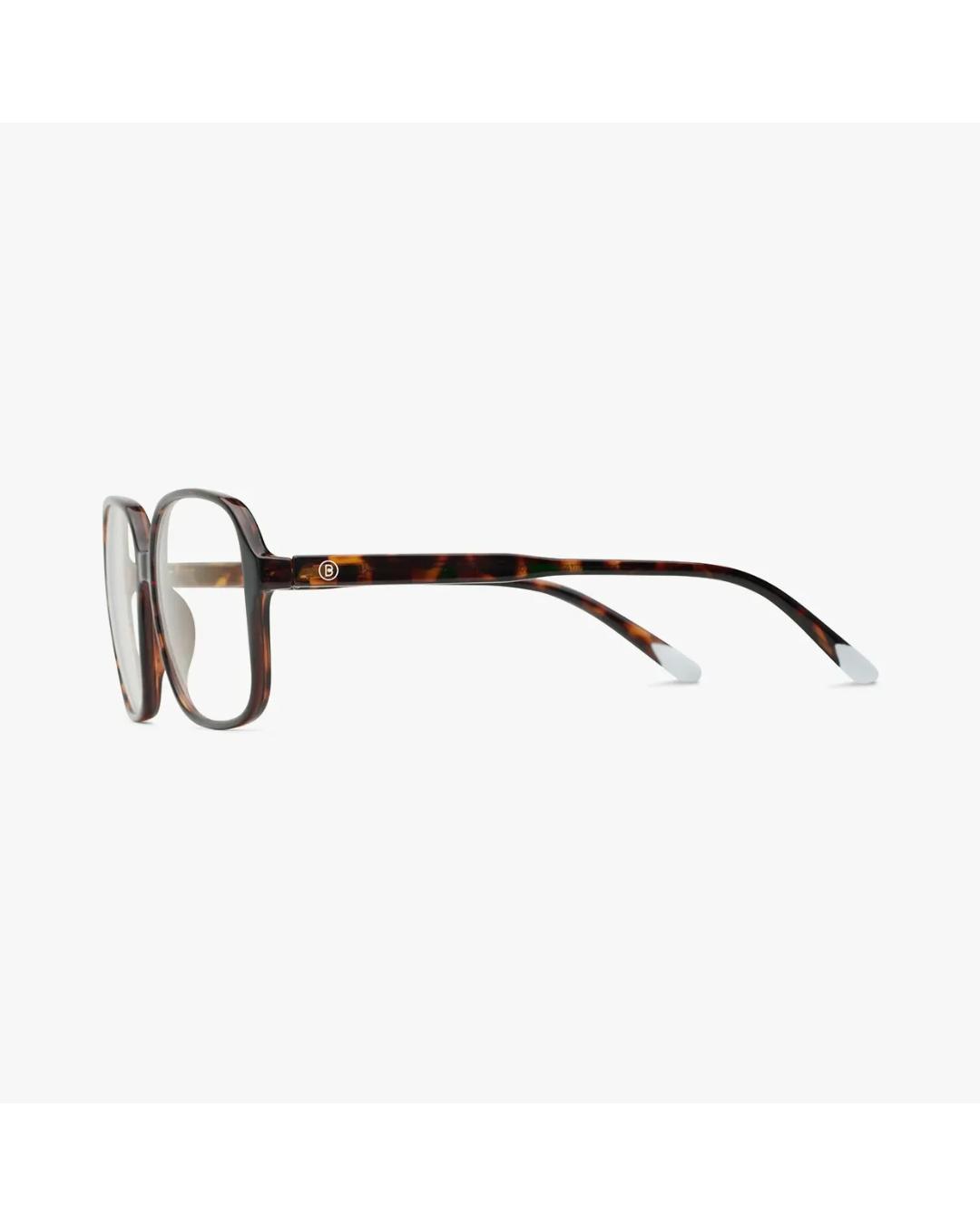 eyeglasses with a tortoise frame