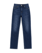 dark blue denim pants wth a straight leg