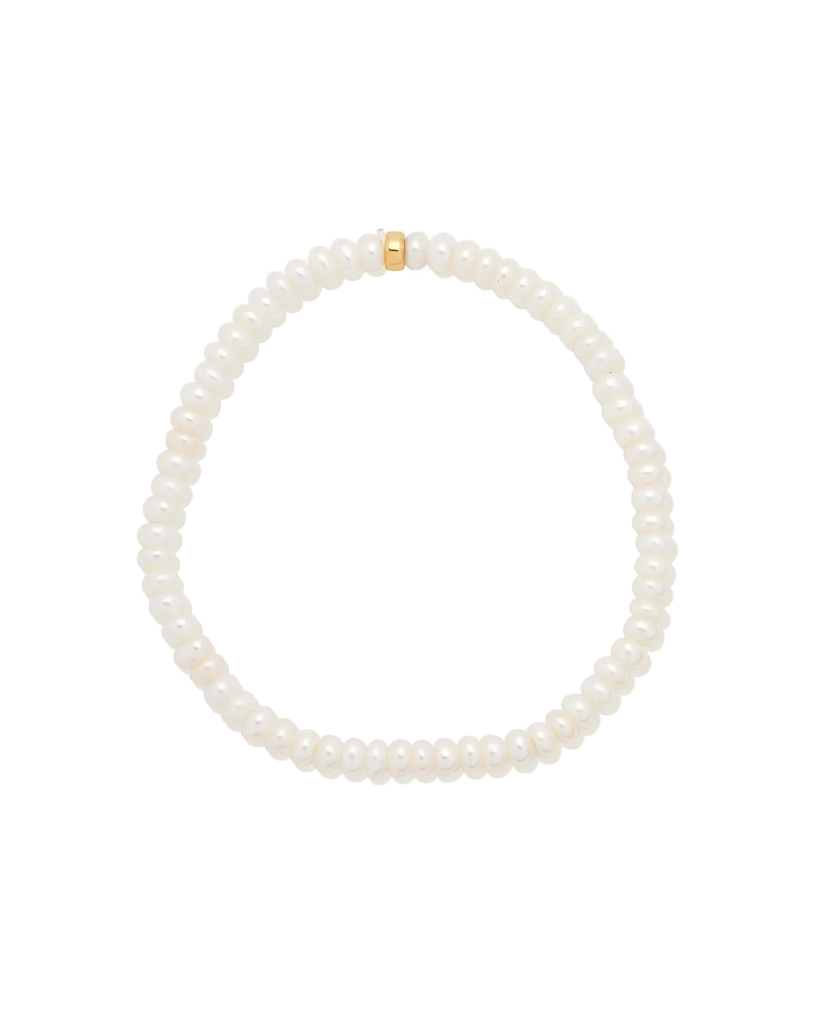 beaded pearl bracelet with gold detail
