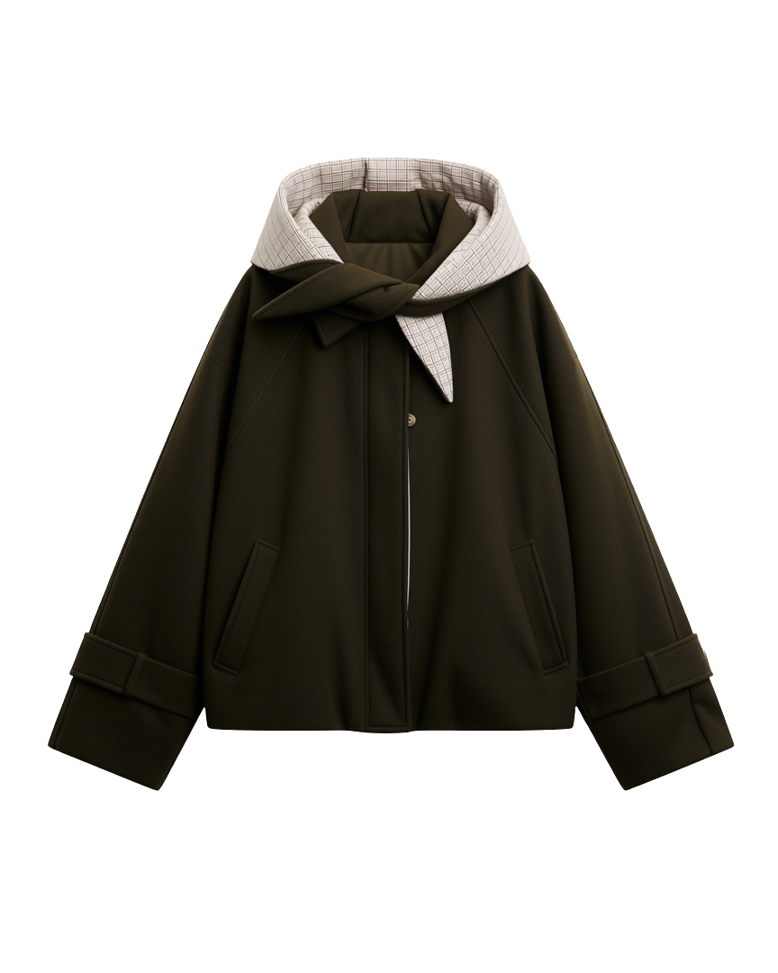 khaki cropped peacoat 