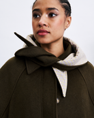 khaki cropped peacoat 