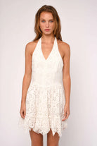 mini white halter dress