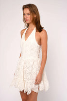 mini white halter dress