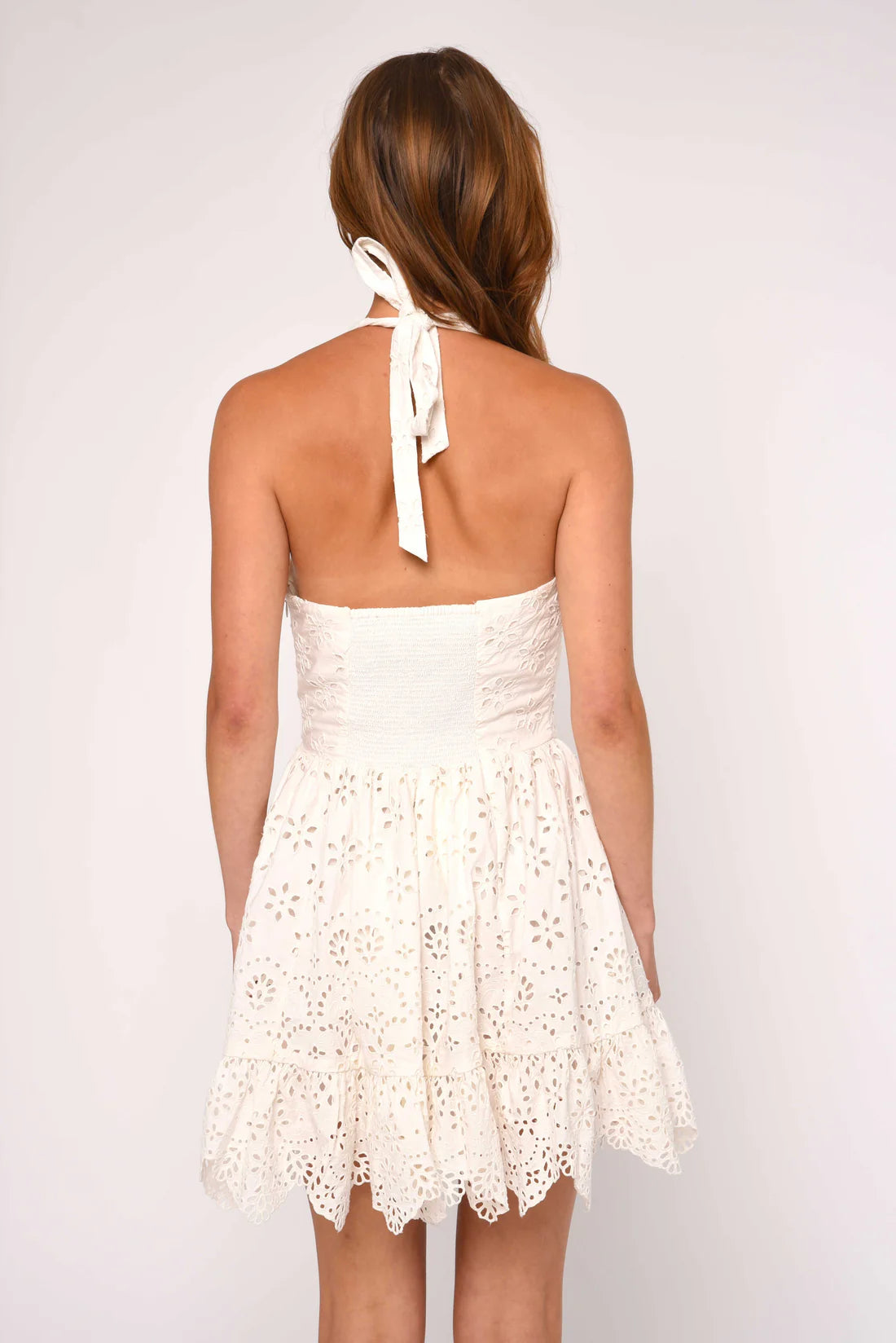 mini white halter dress
