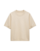 short sleeve knit sweater top in beige
