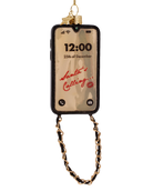 black phone with chain ornament