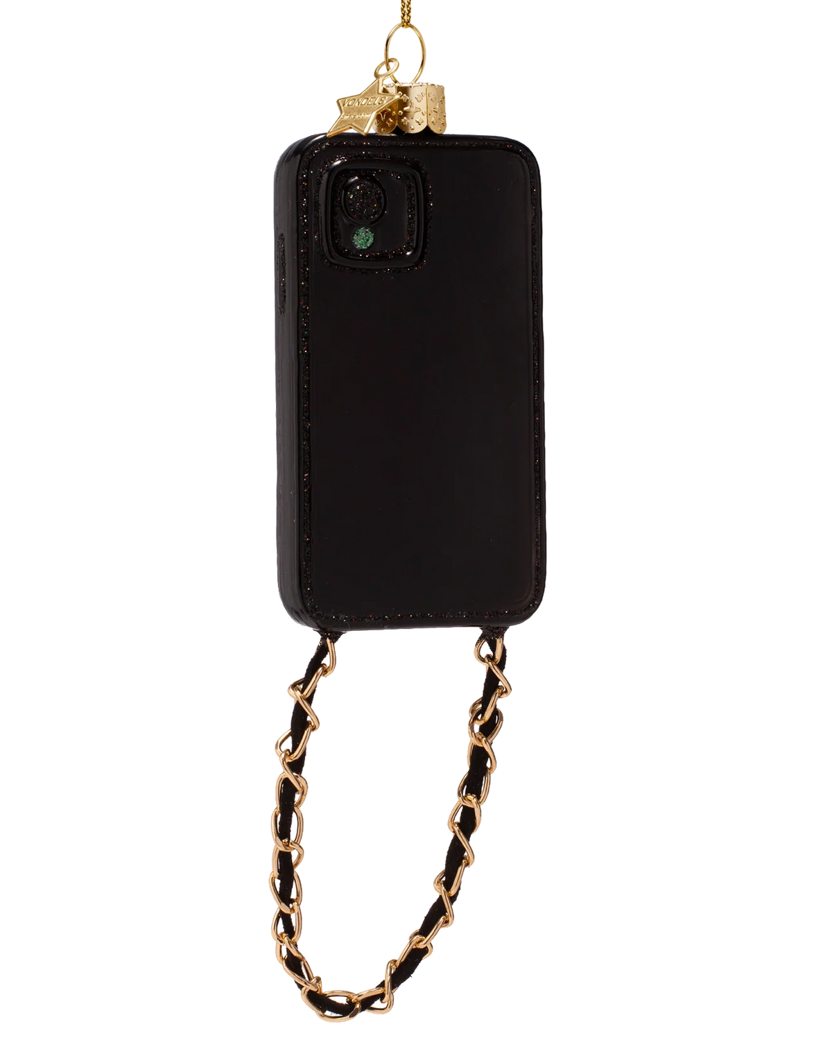 black phone with chain ornament