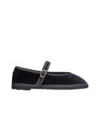 suede black flat shoe