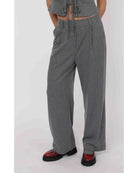 grey pinstripe tailored pant