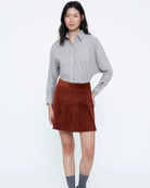 plaid blouse in black and brown