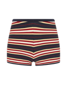 striped mini shorts in red and navy
