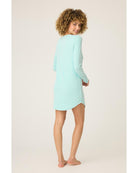 light blue long sleeve night shirt with pointelle details