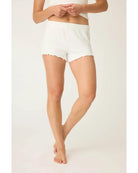 pointelle sleep shorts in white