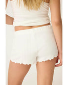 pointelle sleep shorts in white
