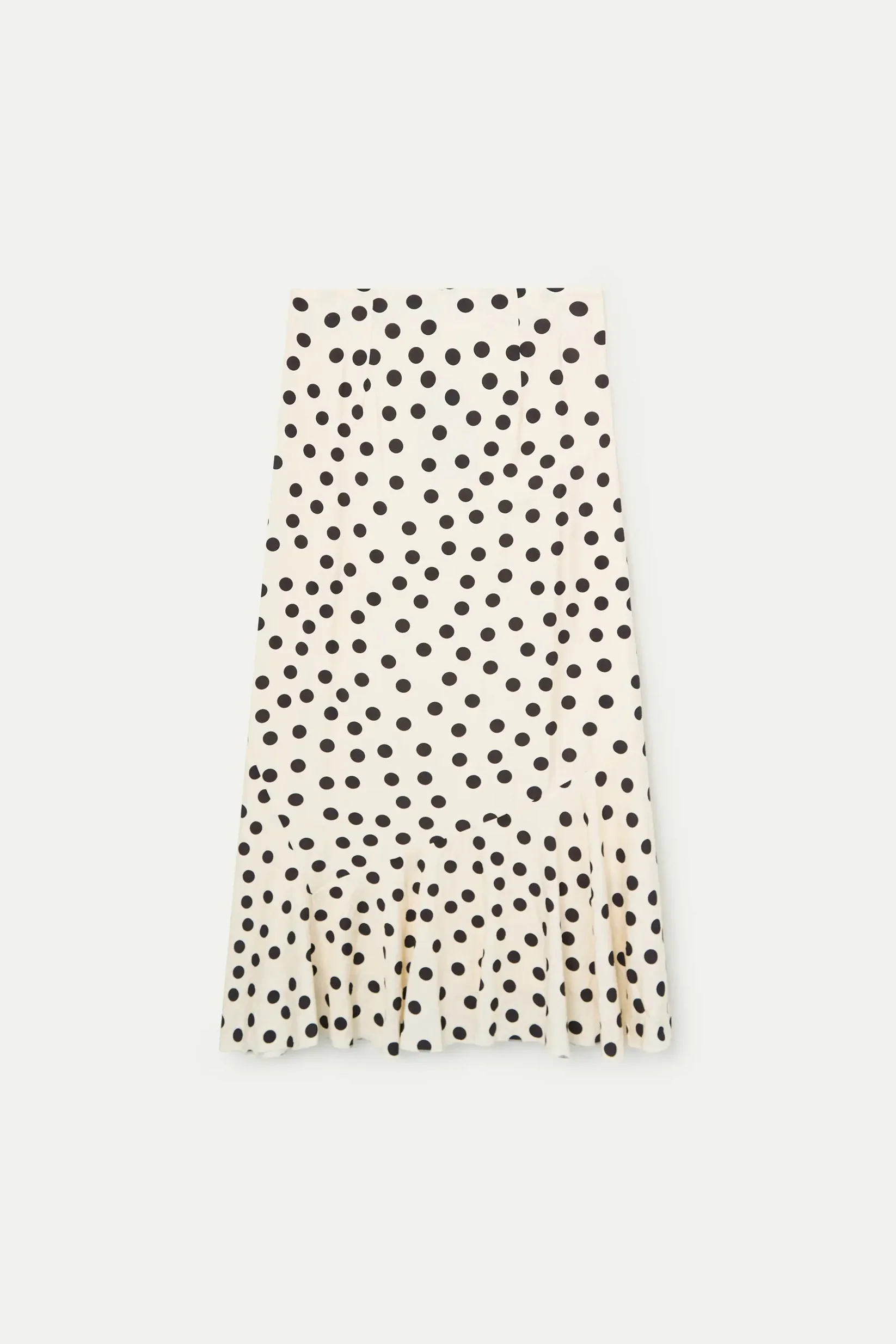 black and white polka dot midi skirt