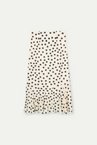 black and white polka dot midi skirt