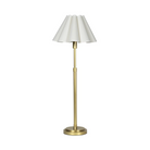 scalloped white lamp with brass stand