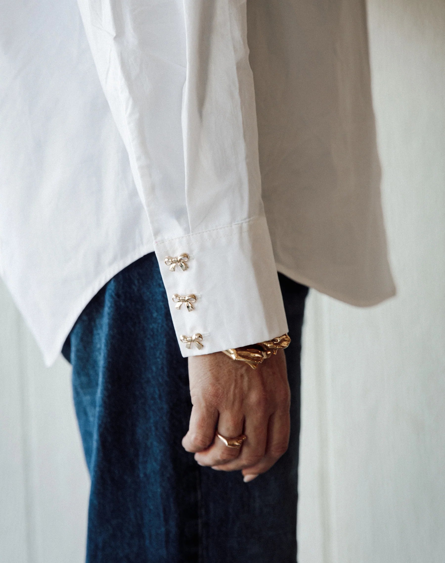 poplin blouse in white