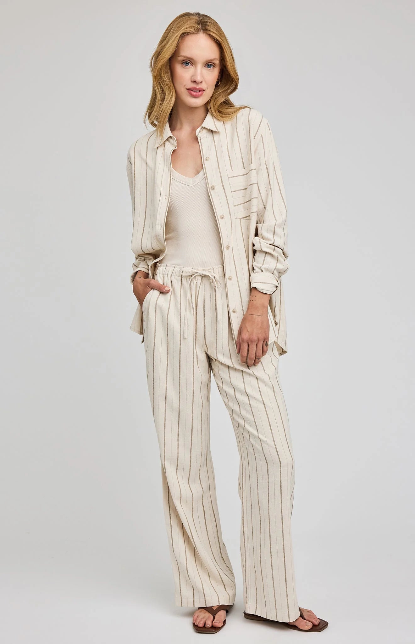 beige stripe blouse