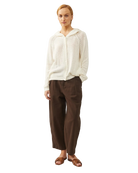 thin knit cardigan with hoodie in white