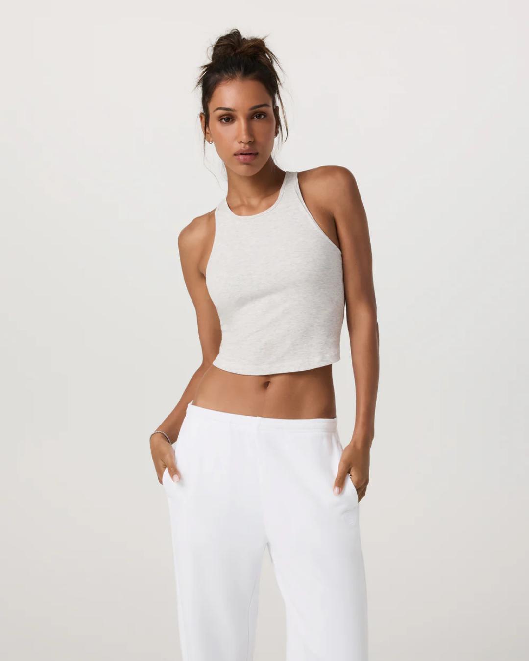 white heather tank top