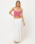 red and white stripe halter tank top
