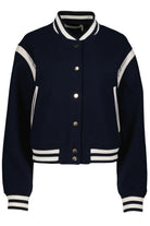 varsity jacket in navy blue