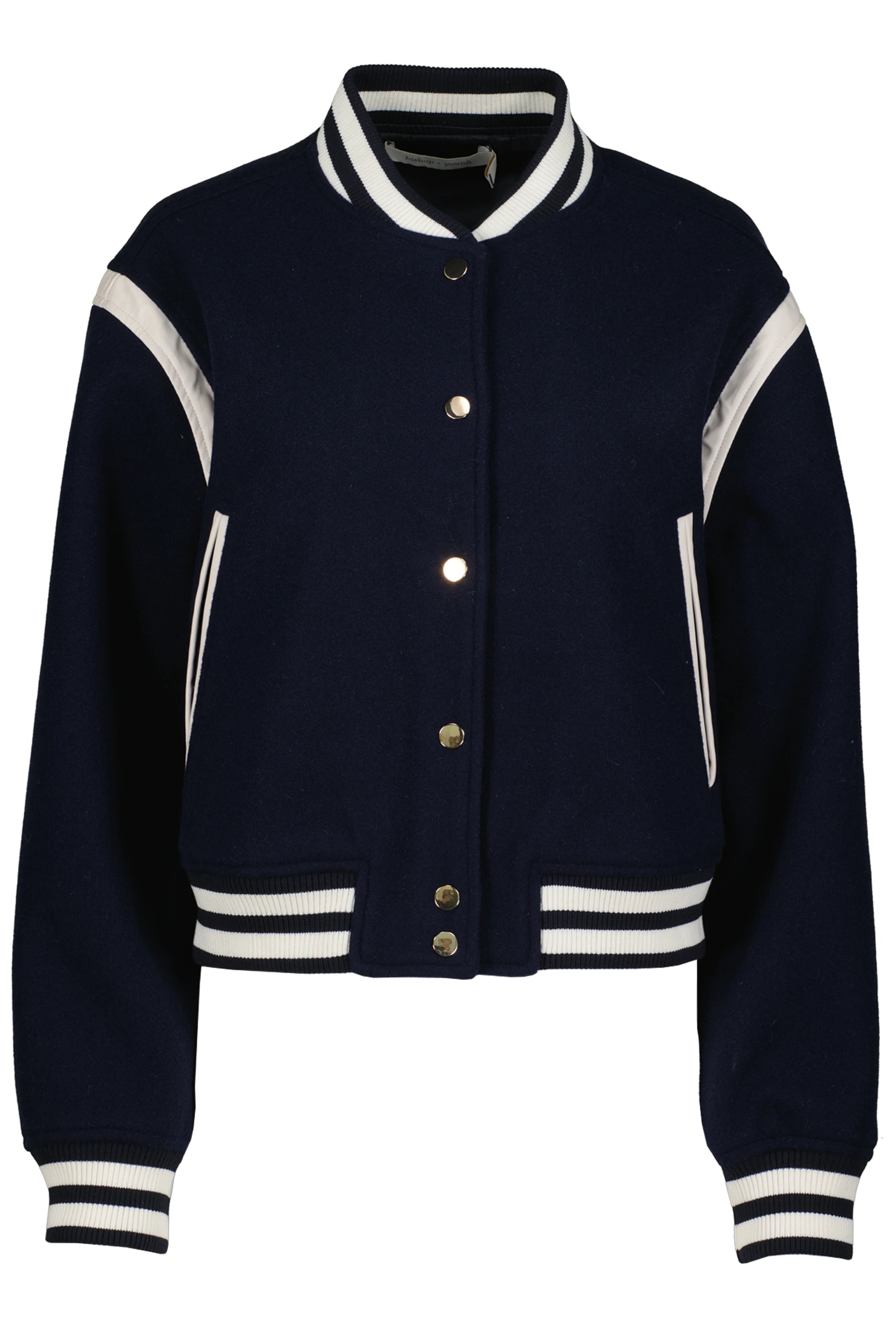 varsity jacket in navy blue