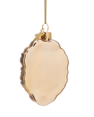 gold ornament with text press for champagne