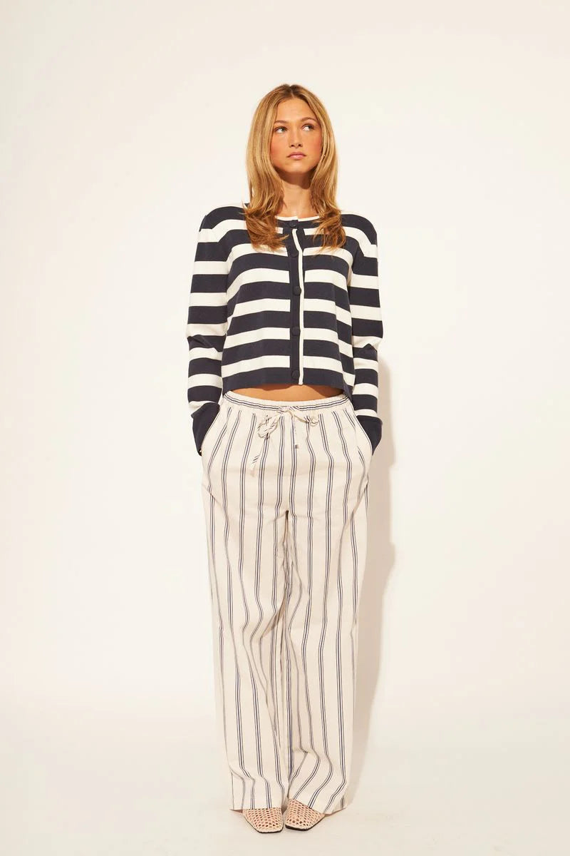 black and white stripe cardigan