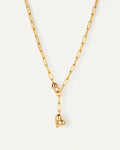 jenny bird statement link necklace with a heart pendant in gold