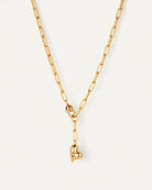 jenny bird statement link necklace with a heart pendant in gold