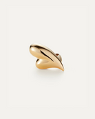 statement gold ring in the shape of a heart