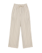 wide leg pant in cream with pinstripe