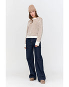 beige knit sweater