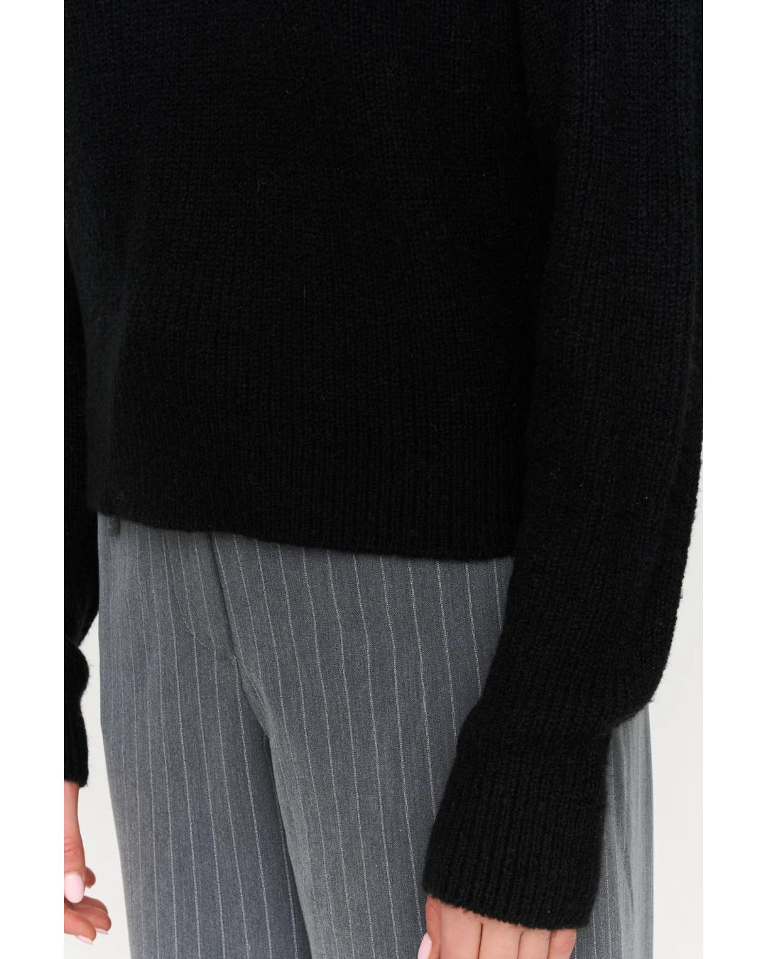 black polo knit sweater